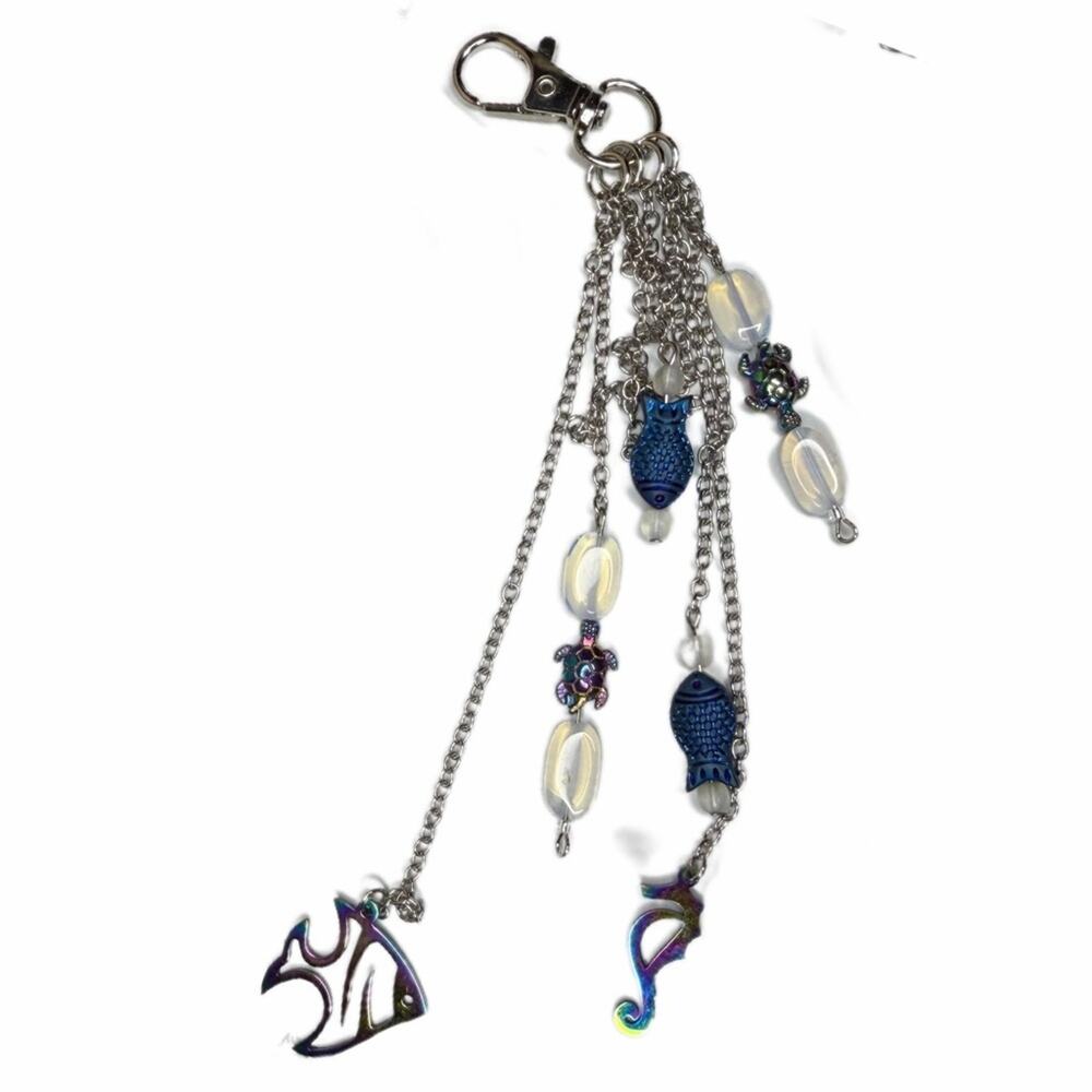 Sea purse zipper charm rainbow chains clip handmade